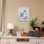 Funny Wall Art Giraffe and Penguin Bathroom Pictures for Kids - Animals in Bathtub Canvas Prints Artwork - Home Decorations for Bathroom, Bedroom, Toilet - Framed