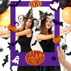 32 x 24 Inch Large Blank DIY Photo Booth Props Picture Frame Party Frame DIY Photo Booth Props Selfie for Birthday, Graduation, Christmas Holiday Party(Purple,Halloween)