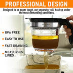 Fat Separator with Bottom Release – 4 Cup Gravy Separator for Cooking with Oil Strainer, Kitchen Grease Separator -the perfect Kitchen Gadget plus a 3-1 Multifunctional Vegetable Peeler