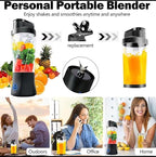 Portable Blender – Rechargeable Personal Smoothie Maker – 700ml, Black & white