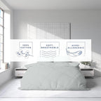 Kotton Culture 3 Pc California King Size Duvet Cover Set -100% Egyptian Cotton Sateen 600 Thread Count Ultra Soft Premium Durable Comforter Cover Zipper Closure & Corner Ties (Striped Silver,104"x98")