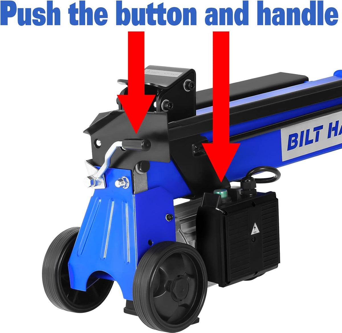 BILT HARD 6.5 Ton Electric Log Splitter with Stand - 15 Amp Motor Wood Splitter with Hydraulic Ram, Electric Firewood Splitting Machine Firewood Processing, Home Heating, and Yard Maintenance