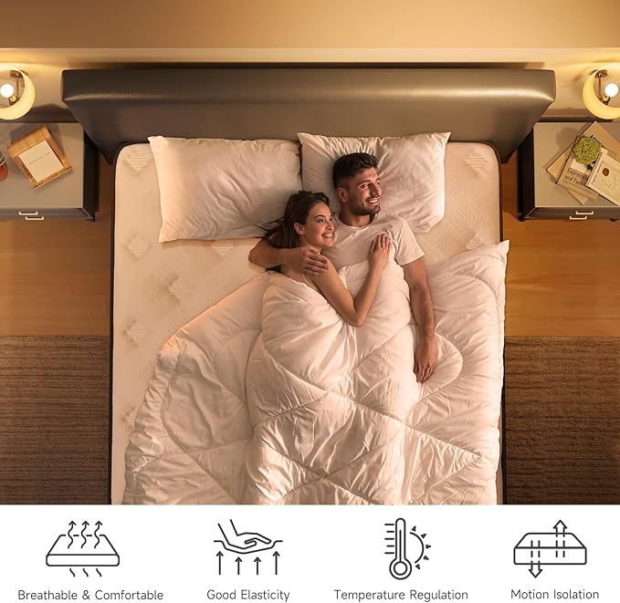 Yaak Twin Mattress 10 Inch, Hybrid Single Mattress in a Box, Individual Pocket Spring Twin Bed Mattress with Breathable Memory Foam, Pressure Relief, Medium Firm Twin Size Mattress 75"x39"x10"