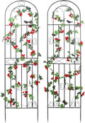2 Pack 86.7" H x 19.7" W Metal Garden Trellis with Black Coating, Wire Lattice Grid Panel for Climbing Plants Outdoor Roses Vine Cucumbers Vegetables Flower Support
