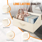 Criusia Closet Organizers Bins 4 Pack - Large Closet Shelf Organizer with Handles - Fabric Trapezoid Home Organization and Storage Baskets for Organizing Clothes Toy Blanket Towel Purse Hats