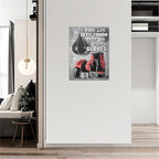 Boxing Posters Wall Art Red Boxing Gloves Pictures Wall Decor Black And White Inspirational Quotes Canvas Prints Painting Artwork Sports Canvas Home Decorations For Teen Boys Room Dorm Bedroom 12"x16"