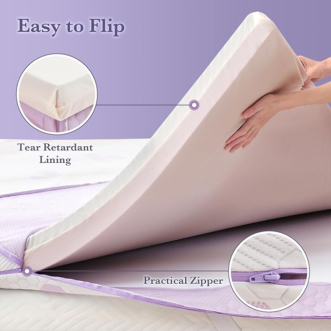 SINWEEK Ultra Soft 3 Inch Memory Foam Mattress Topper Full Size, Soft Mattress Pad for Back Pain Relief, High Density Foam Bed Topper with Textured Cover, CertiPUR-US Certified