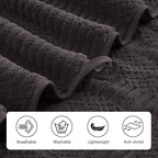 4 Piece Oversized Bath Towels Set 35x70 Inches, Black Brown Extra Large Soft Bath Sheet Chair Towels 600 GSM Highly Absorbent Quick Dry Towels Set for Bathroom Hotel Spa…