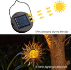 Solar Lights Outdoor Garden Decor Hanging Lanterns Decoration Metal Sunflower Gifts Waterproof for Yard Clearance Front Porch Lawn Driveway Patio Backyard Pathway Gardening Gift