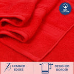 Casa Lino Red Bath Towels Set of 4 (54" x 27") - Large Bathroom Towel Set - 100% Cotton Towels for Bathroom - Highly Absorbent & Quick Dry Bath Towel Multipack - New Apartment Essentials