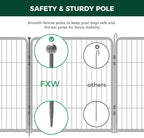 FXW Garden Fence Outdoor for The Yard – 32in(H) x 36.4ft(L) Heavy Duty Metal Animal Barrier for Dog and Rabbit, Decorative Dog Fence, 16 Panels, Silver