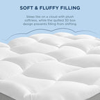 Bedsure Pillow Top King Mattress Topper - King Mattress Protector with 8-21 Inches Deep Pocket, 800 GSM Extra Thick Waterproof Bed Pad Fitted, Soft Bed Cover for Home, Bedroom, Hotel - White
