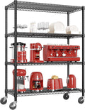 IZEUK Garage Shelving Wide Storage Shelves 4 Tier Metal Shelves Heavy Duty Adjustable Utility Shelf Rack Black 23.6" D x 53.1" W x 73.6" H