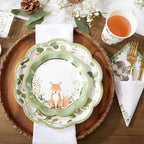 Kate Aspen Woodland Baby Shower Decorations, 62-Piece Disposable Paper Plates & Napkins Party Supplies for 16 Guests - Woodlands Animals Theme for Baby Boy Shower Table Decorations, Gender Reveal