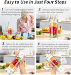 Portable Blender with 20 Oz Travel Cup, 6 Blades, USB Rechargeable for Shakes, Smoothies, Gym, Kitchen and Outdoors (White)