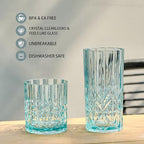 BELLAFORTE Shatterproof Tritan Plastic Tall Tumbler, Set of 4, 18oz - Myrtle Beach Drinking Glasses - Unbreakable Drinking Glasses for Parties - BPA Free - Clear