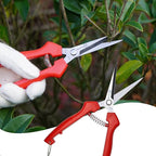Sanung 2 PACK Straight Stainless Steel Pruning Shears, Hand Pruner Garden Trimmer Scissors with PVC Handle Safety Lock, Ideal for Gardening, Tree Trimming