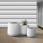 Kante 15.3"+11.6"+8.2" Dia Round Concrete Planter, Large Outdoor Indoor Planter Pots Containers with Drainage Holes and Rubber Plug for Home Garden Patio, Pure White