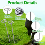 120 Pcs Landscape Staples, Thickened 8 Gauge Circle Top Landscape Fabric Pins, 6 Inch Galvanized Garden Stakes, Rust-Resistant, Heavy Duty Ground Pins for Securing Lawn Fabric Weed Barrier