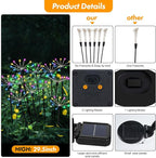 Kwaiffeo Solar Garden Lights Outdoor Waterproof Decorative Solar Lights for Outside 2 Pack with120 LED Swaying Fairy Firework Light Yard Garden Decor, Gifts for Mother's Day Mom Grandma Women