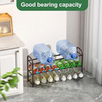 Expandable Shoe Rack for Closet, 3-Tier Shoe Organizer for Closet, Metal Adjustable Black Shoe Shelf Storage Organizer, Free Standing Shoe Rack for Entryway