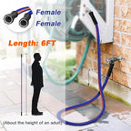 short garden hose 6 feet x 5/8Inch, Female to Female Hose with Swivel Handle, Heavy Duty, Flexible, Sturdy, Lightweight, Double Females Fittings, Ideal for Hose Reel