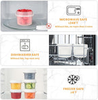 TUZAZO 4 Oz Food Storage Containers with Screw Lids, 12-Count BPA Free Small Snack Plastic Freezer Container for Sauce, Jam and Puree, Reusable Plastic Ice Cream Containers