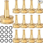 JaGely 12 Pack Sweeper Nozzle for Garden Hose Solid Brass Jet Sweeper 2" Jet Nozzle with 12 Garden Hose Rubber Washers