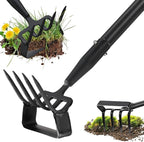 Garden Hoe, Heavy Duty Hula Hoe Garden Tool for Weeding, Adjustable Handle 37-82 Inch Cultivator Stirrup Hoe, Action Scuffle Loop Hoe with Rake 2-in-1 Gardening Tool