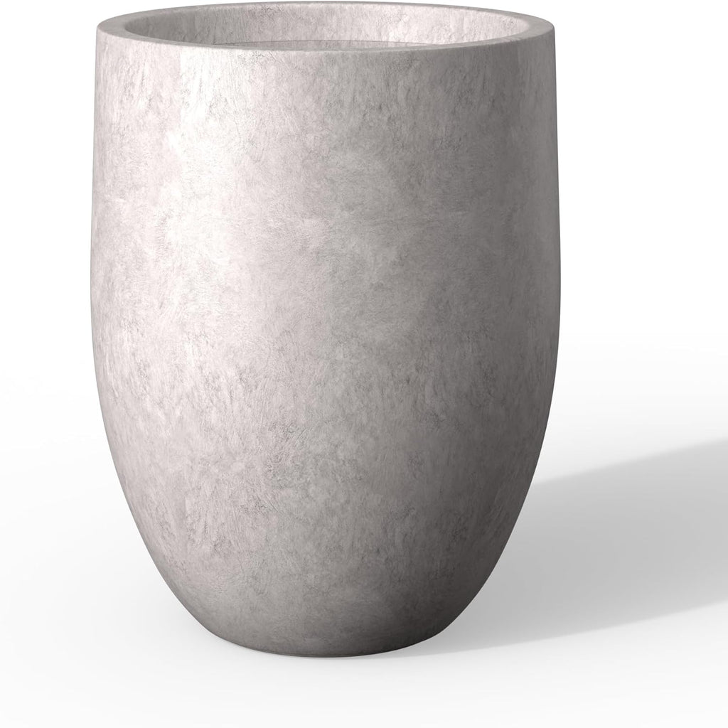 Kante Tall Concrete Planter, 21.7-Inch Height Light Gray Large Indoor Outdoor Plant Pot with Drainage Hole for Patio Garden Home, Modern Decor for Flowers and Tree