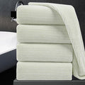4 Piece Bath Towel Set 35"x70"Oversized Bath Towel for Bathroom Ultra Soft Fluffy Extra Large Bath Sheet Luxury Premium Bathroom Towel Highly Absorbent Quick Dry Shower Towel for Hotel Spa,Green White