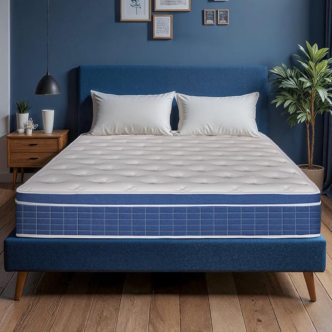 King Size Mattress in a Box 12 Inch Memory Foam Hybrid Mattress with Pocketed Springs Medium Firm Support Motion Isolation Edge Support 180 Night Trial