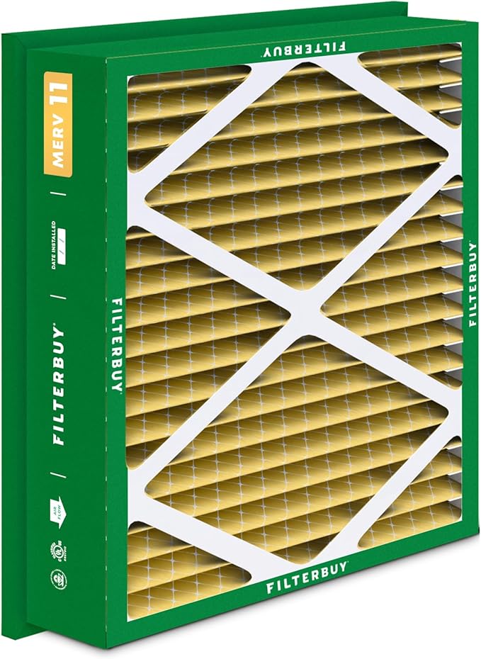 Filterbuy 24x24x5 Air Filter MERV 11 Superior Pet & Allergy Defense (3-Pack), Electrostatic Pleated HVAC AC Furnace Filters Replacement for Honeywell Return Grille (Actual Size: 22.38 x 22.38 x 4.38)