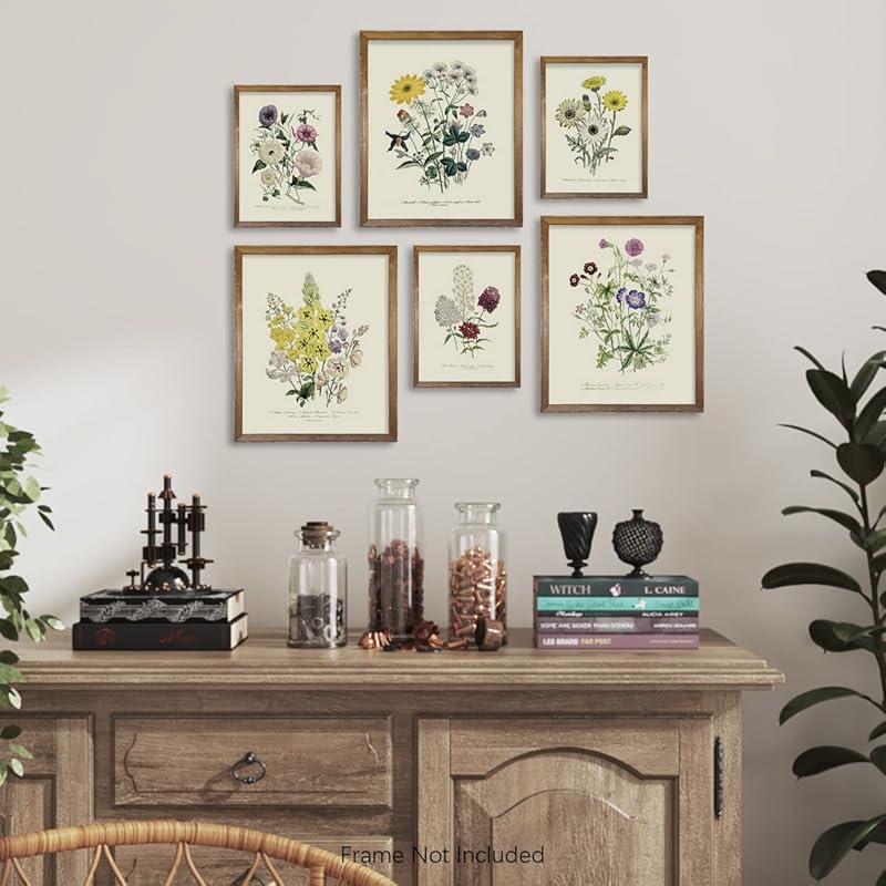 Rustic Modern French Country Cottagecore Wall Art - Watercolor Vintage Flower Poster Print - Primitive Green Magnolia Leaves Pictures Gallery Gift - Farmhouse Plant Botanical Floral Kitchen Room Décor