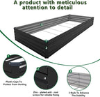 12×4×1FT(2PCS) Galvanized Raised Garden Bed Kit, Metal Planter Boxes，Large Outdoor Planters Garden for Planting Vegetables,Flowers,Herbs -Black