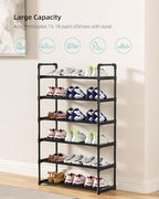 Metal Storage Shoe Rack,Large Capacity Shoe Organizer, Free Individual Assembly for 18-21 Pairs, for Entryway,Closet, Bedroom, Black (6 Tiers)