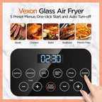 4.5QT Large Air Fryer – See-Through Glass, 360° Hot Air and Auto Shut-Off for Golden, Crispy Food
