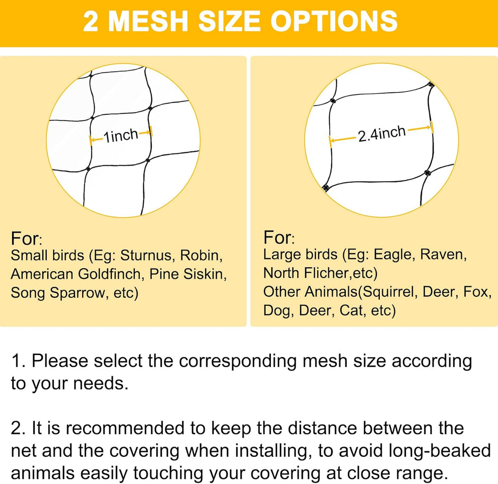 Bird Net 25'x50' with 1" Mesh Nylon Bird Netting for Garden, Poultry Netting Heavy Duty Aviary Netting Chicken Coop Netting, Garden Netting Deer Fence Netting for Fruit Tree, Pests Trellis Net