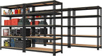 PrimeZone Storage Shelves 5 Packs 5 Tier Adjustable Garage Storage Shelving, Heavy Duty Metal Storage Utility Rack Shelf Unit for Warehouse Pantry Closet Kitchen, 35.5" x 15.75" x 71", Black