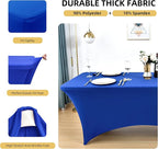 2-Pack 6ft Spandex Table Covers for Rectangle Standard Folding Tables - Wrinkle Resistant Stretch Tablecloths - Ultimate Fitted Table Protector for Parties, Trade Shows, Banquet