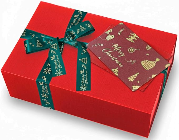 Rinrda Large Christmas Red Gift Box,13.75"x9"x4.5", Gift Boxes with Magnetic Lids for Presents Closure Gift Packing for Birthday,Christmas, Halloween,Wedding,Bridal Gifts,Mother's Day Gift Packging