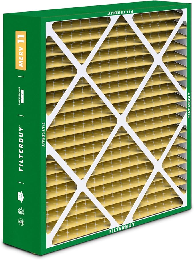 Filterbuy 16x22x5 Air Filter MERV 11 Superior Pet & Allergy Defense (3-Pack), Pleated HVAC AC Furnace Filters for Amana, Coleman, Goodman, York, and More (Actual Size: 15.38 x 21.88 x 5.25)