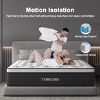 Full Size Mattress, 14 Inch Hybrid Mattress in a Box with Individual Pocket Spring, Gel Memory Foam and Euro Top, Medium Firm Feel with Motion Isolation, Pressure Relief, Edge Support, Black