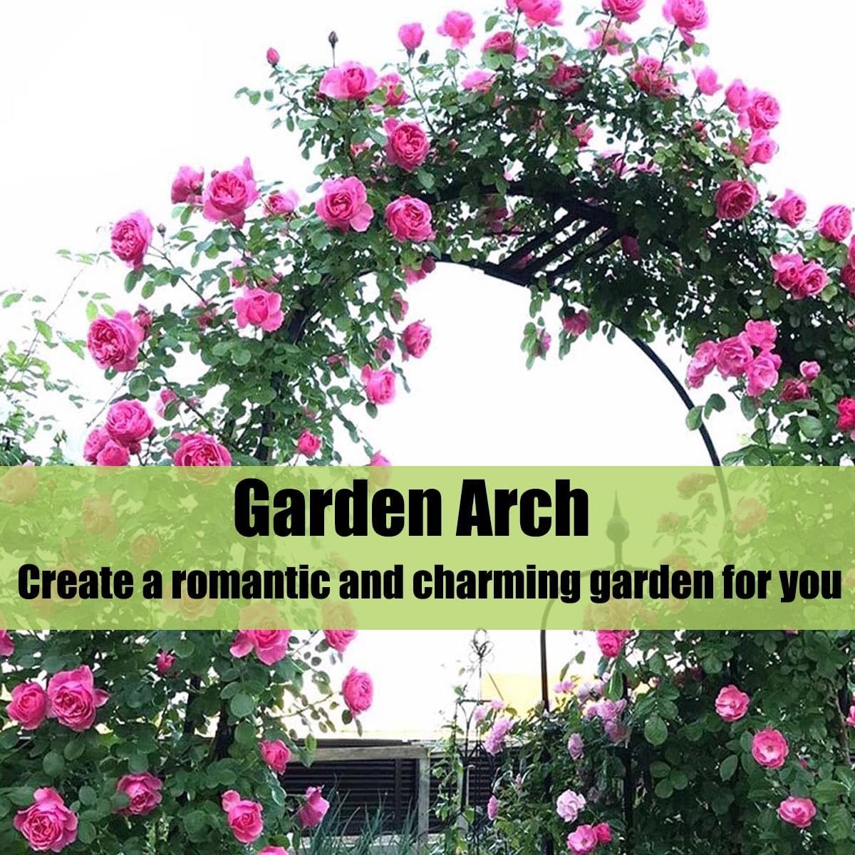 Garden Arbor, Metal Wedding Arch for Ceremony Party, Garden Trellis for Climbing Plants Outdoor, Wide 55" 71" 87" 103" 118" 134" Garden Arch Stand for Garden, Backyard, Lawn(White,87" x 91" x 16")