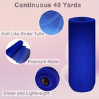Royal Blue Tulle Fabric Roll Spool Bolt (54 Inch by 40 Yards) Large Tulle Wedding Party Decoration, Tutu Skirt, Table Runner, Gift Wrapping, Bridal Shower, Soft & Drape (Royal Blue)