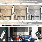 18 Light Modern Glam Crystal Chandelier for High Ceiling LED Dimmable Ceiling Pendant Light Staircase Foyer Enterway Living Room Chandelier Lighting Antique Gold