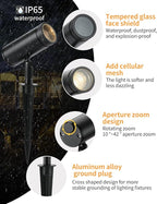 Landscape Lighting Low Voltage, 7W Outdoor Spotlights with Power Supply, 24V Plug in LED Spot Lights for Yard, Backyard, House, Pathway, Garden, IP65 Waterproof CRI 90