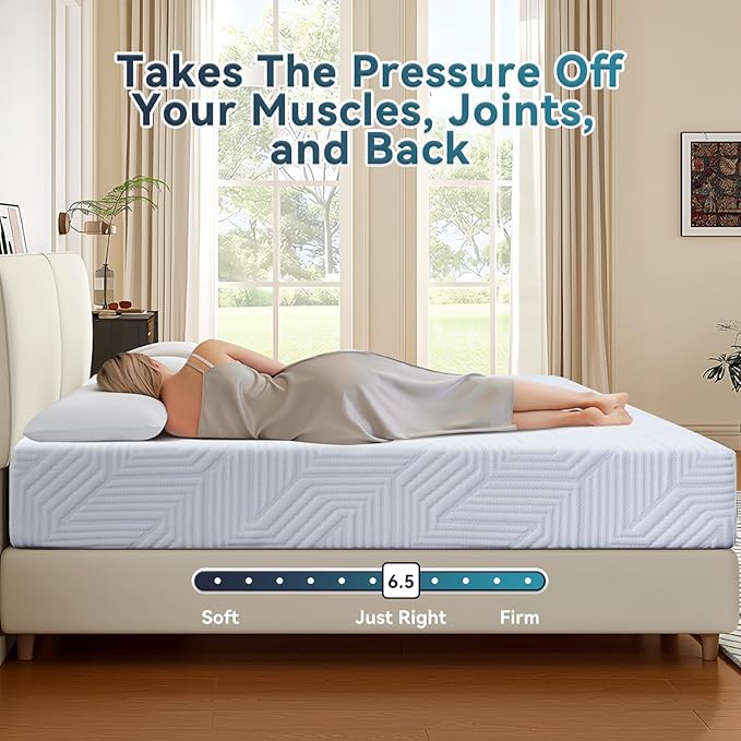 6 Inch Queen Size Mattress, Gel Memory Foam Mattress Queen Mattresses Medium Firm Mattresses for Pressure Relief,Mattress in a Box,CertiPUR-US Certified