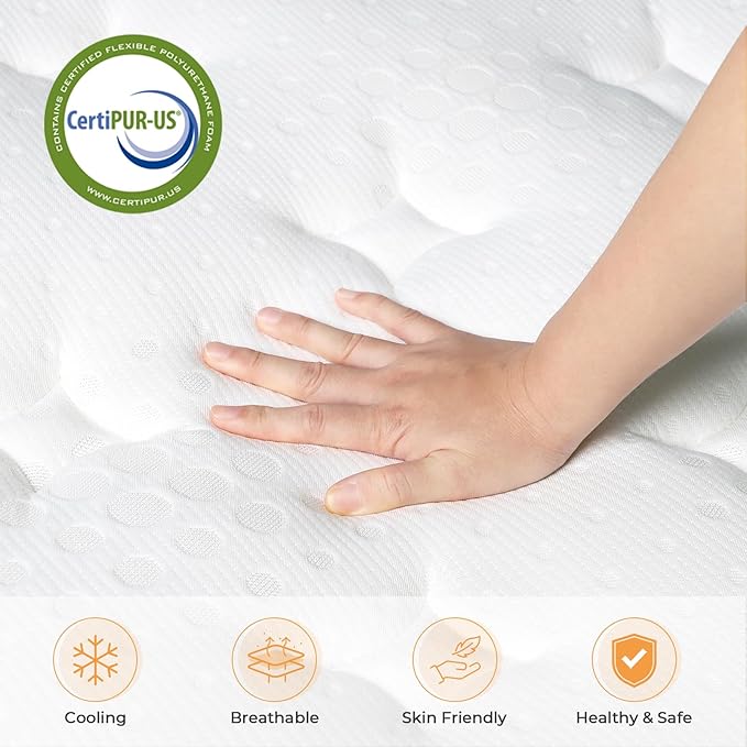 Vesgantti Cal King Mattress, 12 Inch Memory Foam Hybrid Mattress in a Box with Individual Pocket Spring, Cal King Size Mattress for Pressure Relief, Motion Isolation, Medium Firm Support