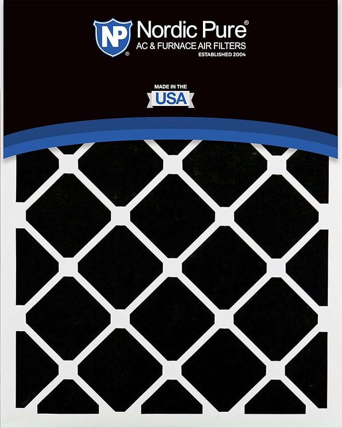 Nordic Pure 20x20x1 (Actual Size: 19 1/2 x 19 1/2 x 3/4) Pleated Air Filters MERV 13 Plus Carbon 12 Pack